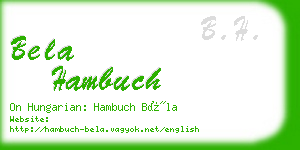 bela hambuch business card